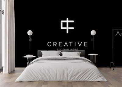 Letter TC Church Cross Creative Icon Logo Design Template Wall mural