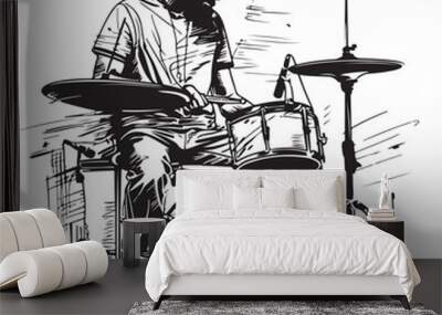 musician playing the drums Wall mural