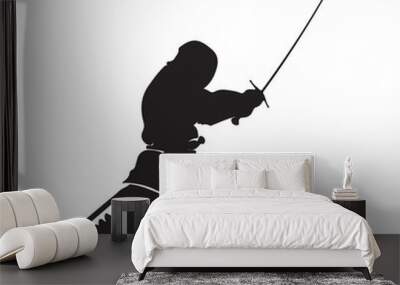 silhouette of a person with a sword Wall mural