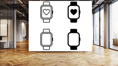 smartwatch icon set. simple icon. vector illustration color editable Wall mural