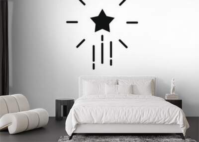 thin line black logo like simple star up. concept of company growth prediction or personal mission on white background color editable Wall mural