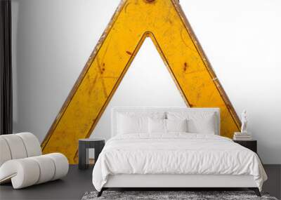 Yellow triangle warning sign PNG Wall mural