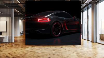 black red super Modern sport cars are in the studio room wallpaper Ai Generative Wall mural