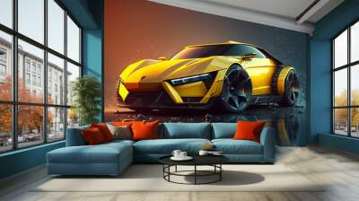 sport car wallpaper illustration images Wall mural