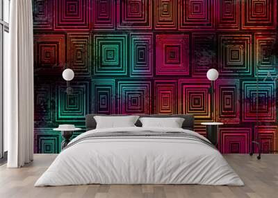 Background abstract geometric figures ethnic 1 Wall mural