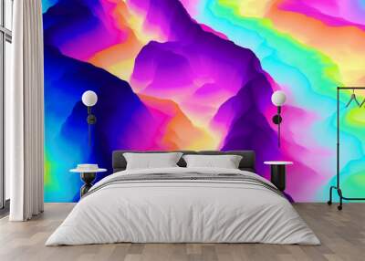 Color explosion. Paint splash. Abstact wallpaper. Multicolor glow. Neon. Fractal. Digital art. Fairy. Futuristic. Surreal texture. 3d illustration. Magical. Imagination. Creative. Wall mural