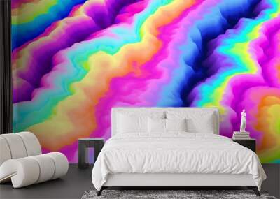 color explosion. paint splash. abstact wallpaper. multicolor glow. neon. fractal. digital art. fairy Wall mural