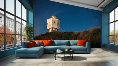 Langeoog water tower at night, with stars in the background Wall mural