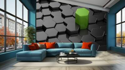 different 3d hexagon shape Wall mural