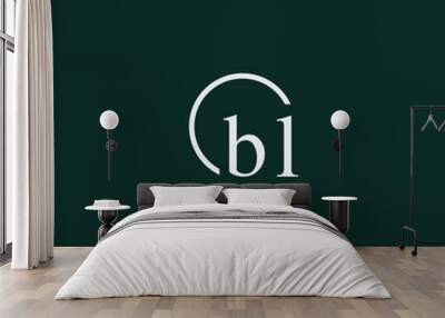 BL initial monogram logo with circle style design Wall mural