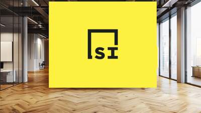 SI initial monogram logo with square style design Wall mural