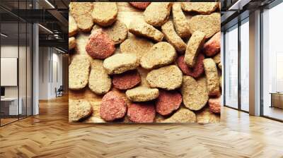 The image of dog food on a wooden table Wall mural