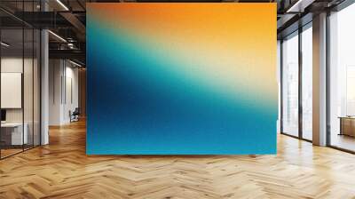 Orange blue teal black gradient background grainy textured dark vibrant banner poster backdrop header cover design Wall mural