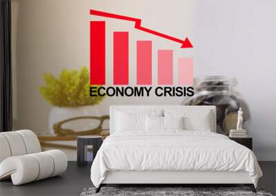 Business and Finance concept background with financial crisis down Wall mural