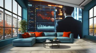 Businessman Analyzing Data Wall mural