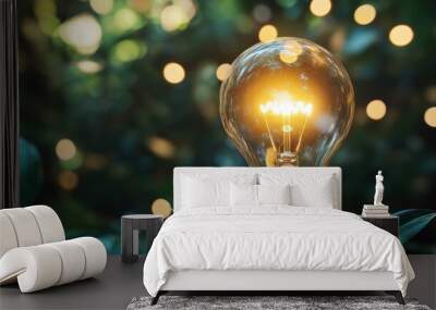 Shining Light Bulb Wall mural