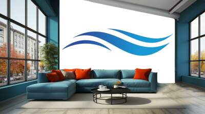 blue sea waves logo Wall mural