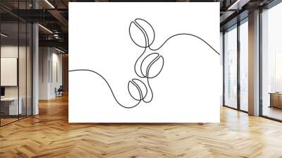 coffee bean line art Wall mural