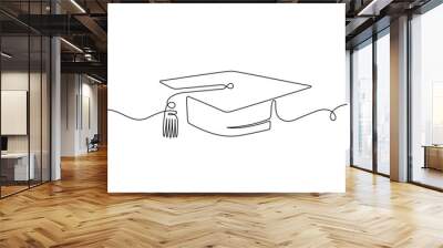 graduation cap line art Wall mural