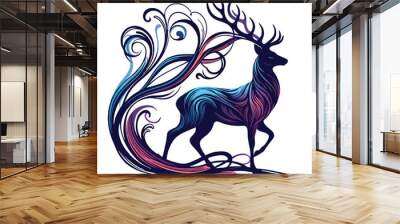 deer vector silhouette illustrator   Illustrator Artwork Wall mural