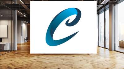 blue color letter c logo design Wall mural