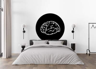 brain in a circle icon Wall mural