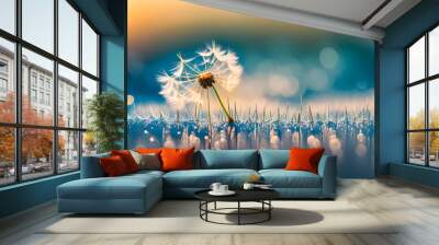 dandelion in the wind Wall mural