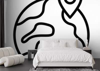 global position icon on transparent background Wall mural