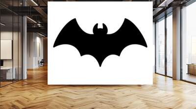 halloween bat icon on transparent background Wall mural