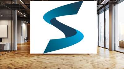 letter s blue color logo design Wall mural