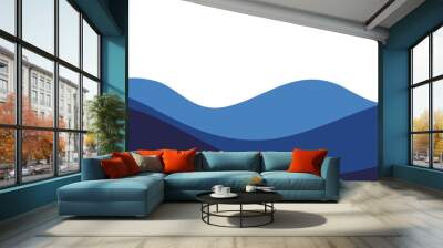 light and dark blue gradient wave background transparent png Wall mural