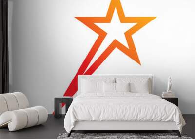 motion red star color line logo design Wall mural