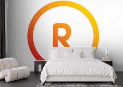 red bright color circle letter r logo design Wall mural