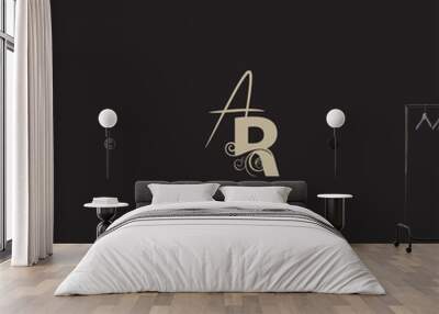 ar logo, ra elegant and luxurious, logo in gold color Wall mural