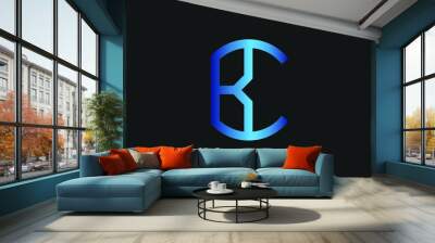 B , C , CB , BC letter logo design and monogram logo. Initial letter bc/cb logotype company name design.  Wall mural