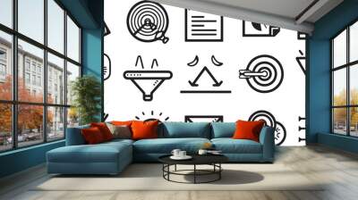 A straightforward vector icon set with a funnel, A/B testing, SEO analysis, and keyword ranking Wall mural