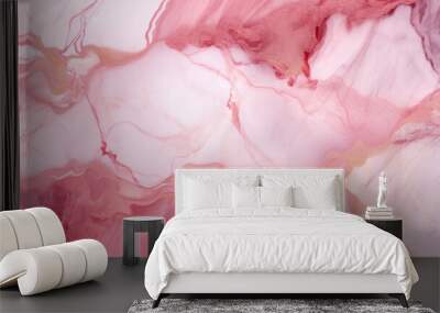 Pink and white marble texture abstract background Wall mural