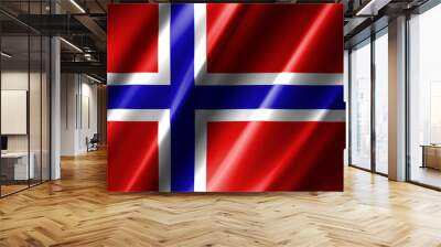 3D rendering of the waving flag Norway Wall mural