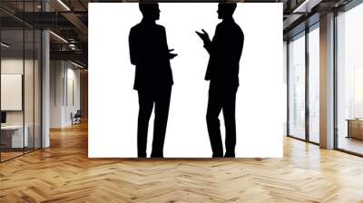  Silhouette Of Two People Having A Discussion Wall mural