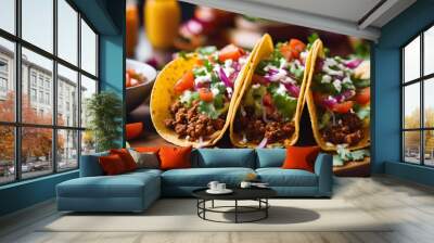 Delicious tacos served with delicious flavors to delight the palate Wall mural