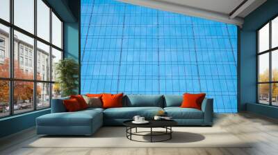 Blue glass of modern scyscraper. Wall mural