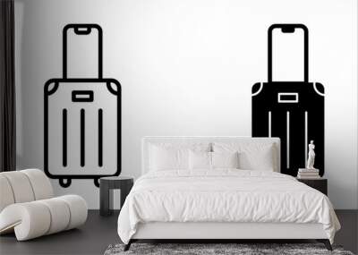 Suitcase symbol. travel luggage vector sign. Flat suitcase set icon isolated on white background. Vector illustration. Wall mural