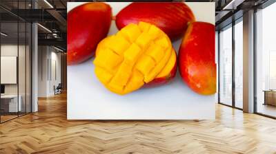 Brazilian mangoes of the Palmer species, ripe and isolated Wall mural