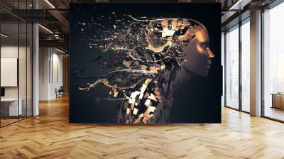 abstract character shattered into pieces Wall mural