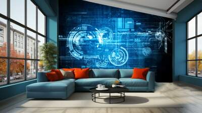 abstract tech design Wall mural