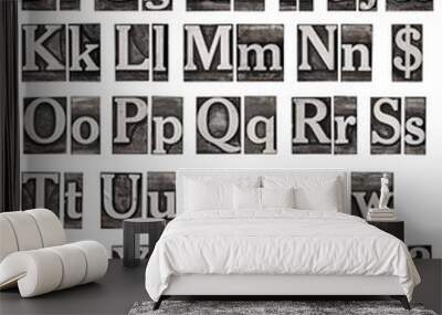 alphabet from old metal letters Wall mural