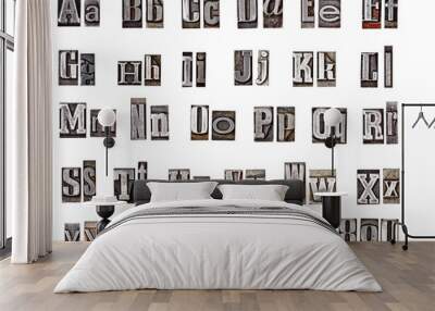 alphabet made from metal letters Wall mural