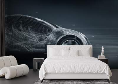 concept car wireframe Wall mural