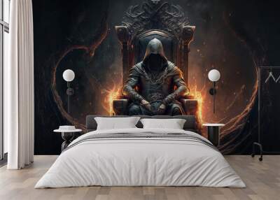 demon sitting on a throne Wall mural