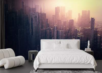 futuristic city Wall mural